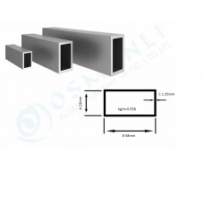 Alüminyum Kutu Profil 23mm x 58mm Et Kalınlık 1.35mm